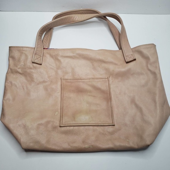 Jamie Handbags Large Leather Tote‎ Bag Blush Beige - Picture 4 of 11